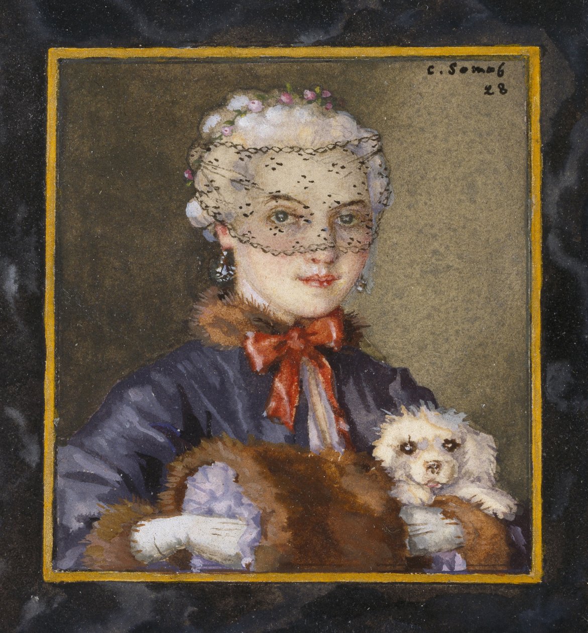 Lady with a Dog, 1928 by Konstantin Andreevic Somov