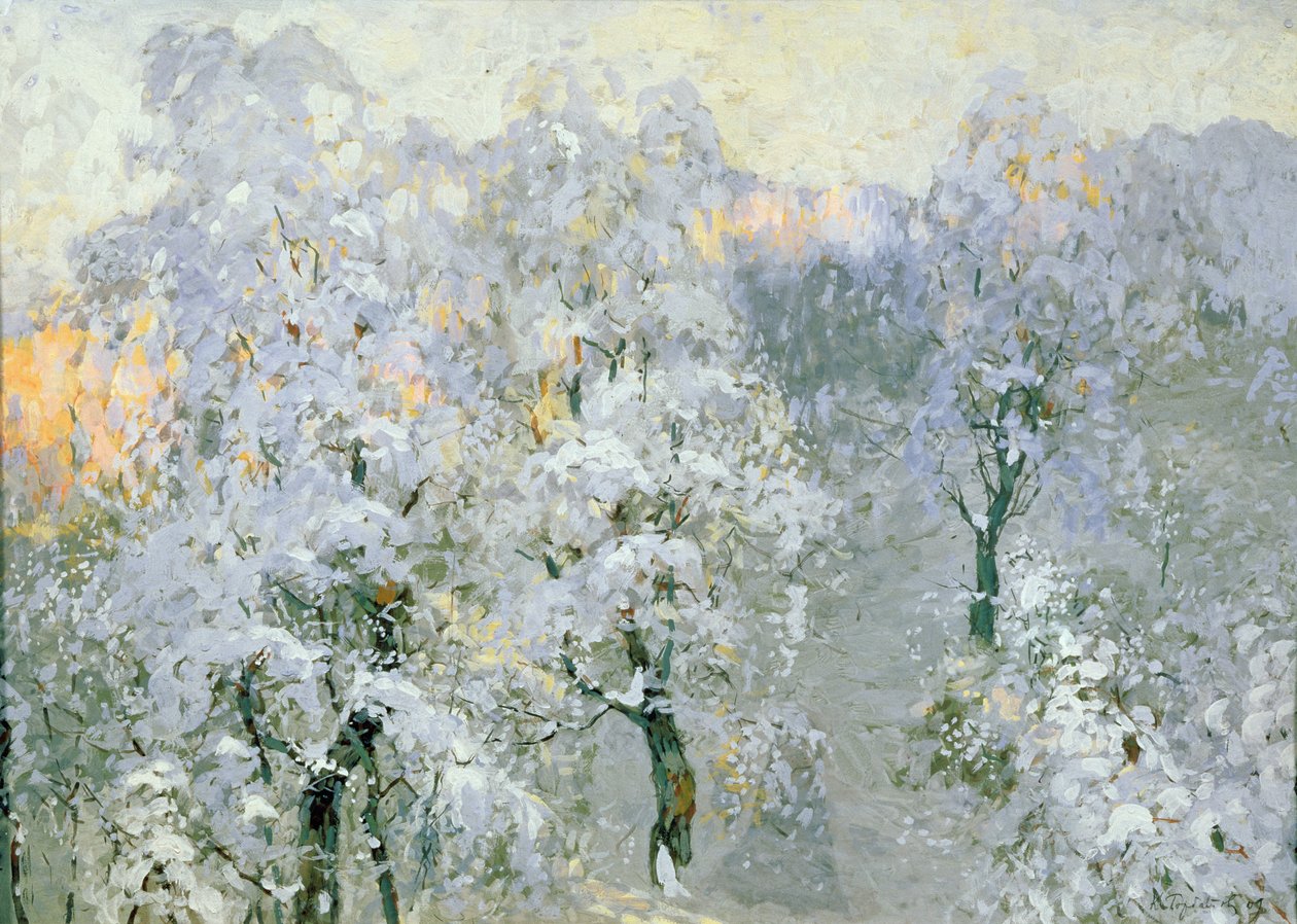 Trees in Wintry Silver by Konstantin Ivanovich Gorbatov