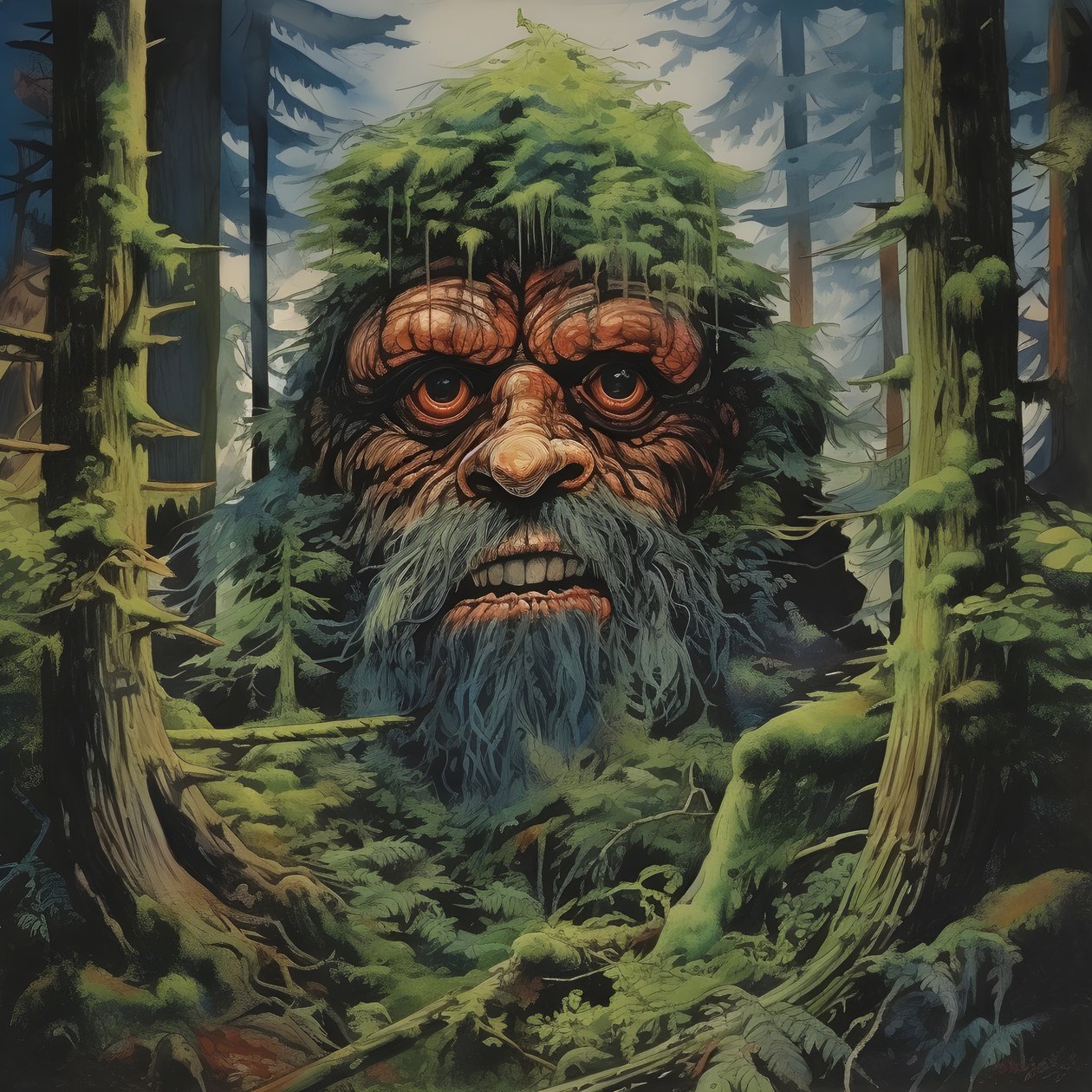 face in the trees 3 by Kurt Heppke