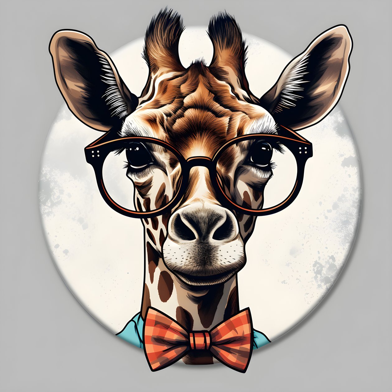 Giraffe with Glasses 1 by Kurt Heppke