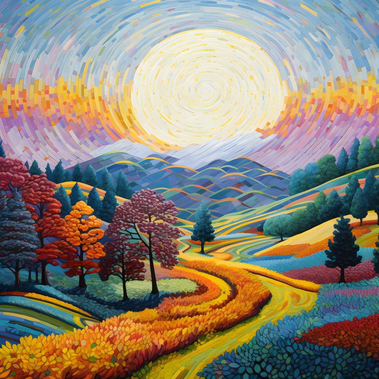 Landscape with Trees and Hills 3 by Kurt Heppke