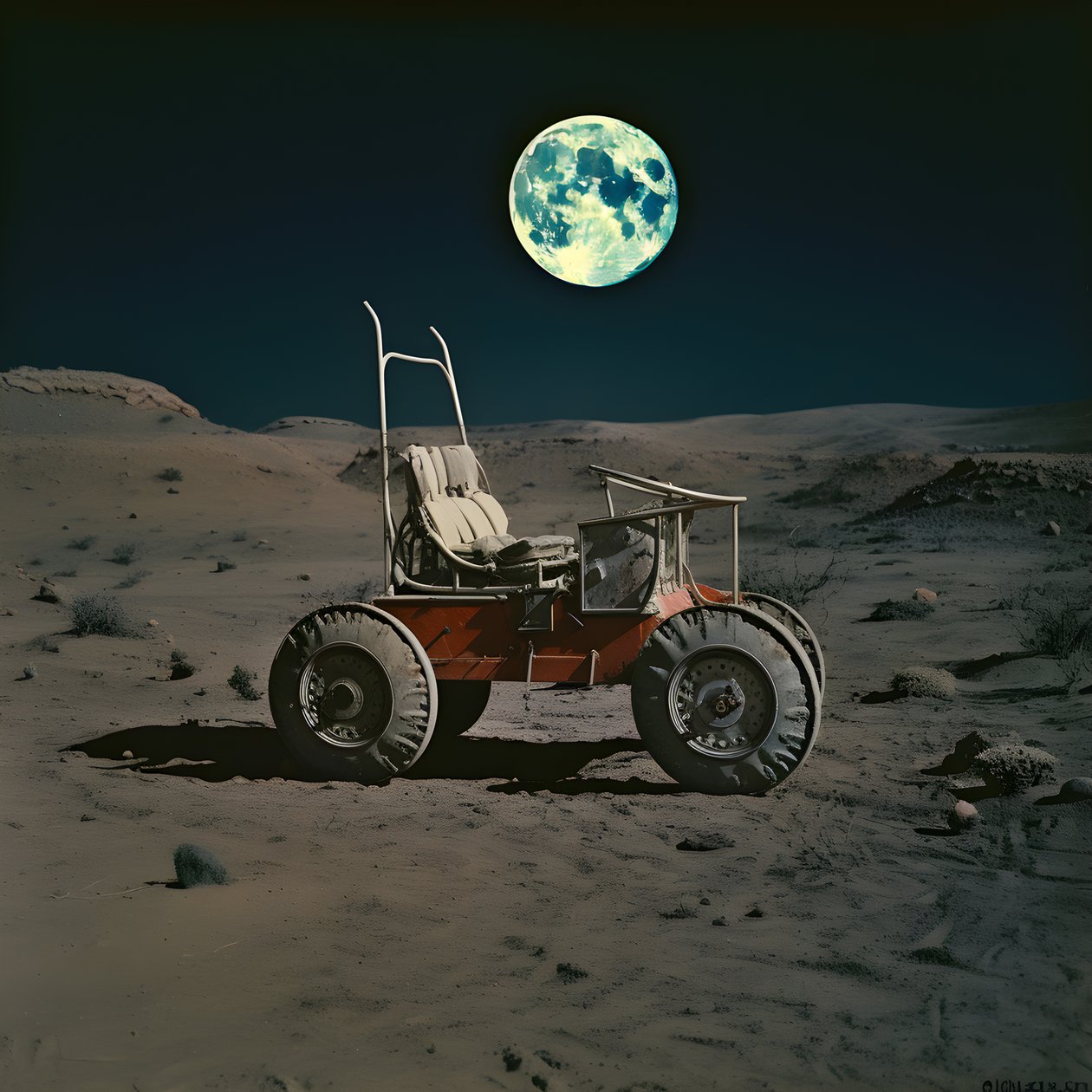 Moon Beetle, Moon Landscape with Craters 3 by Kurt Heppke