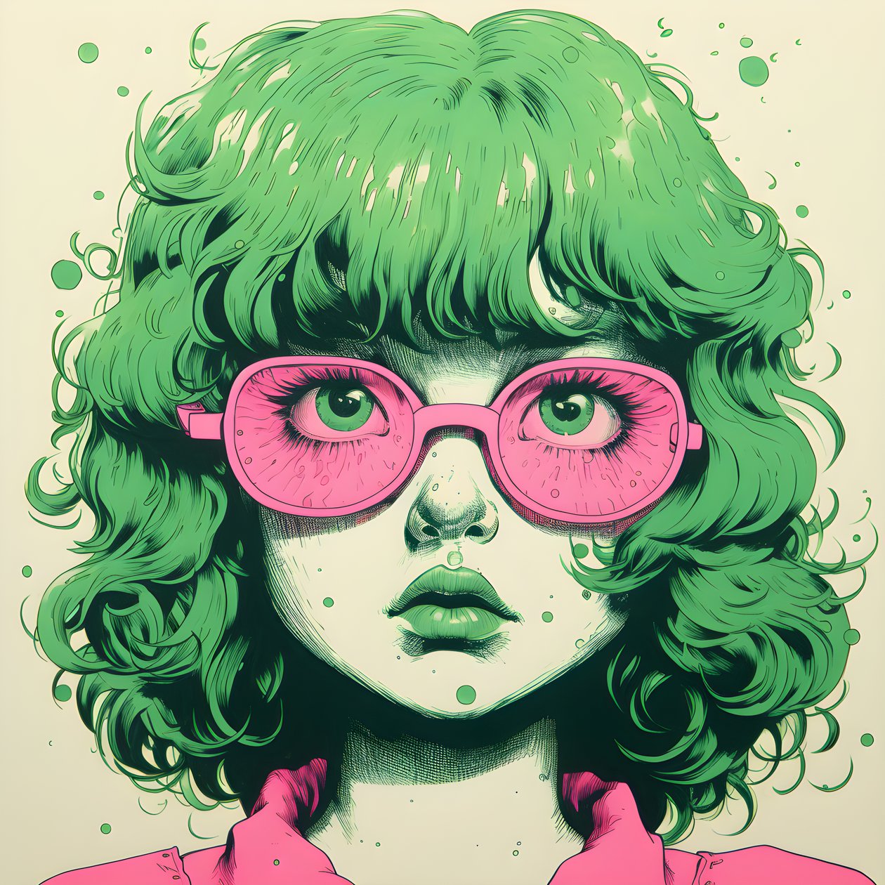 Risograph of a Delicate Girl 3 by Kurt Heppke