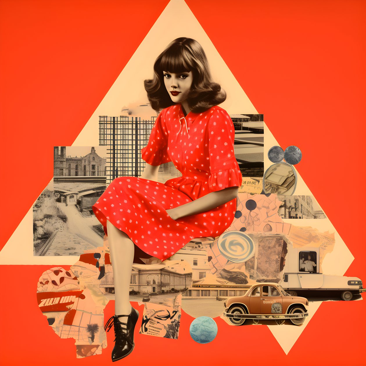 Red Collage, Skateboards 3 by Kurt Heppke