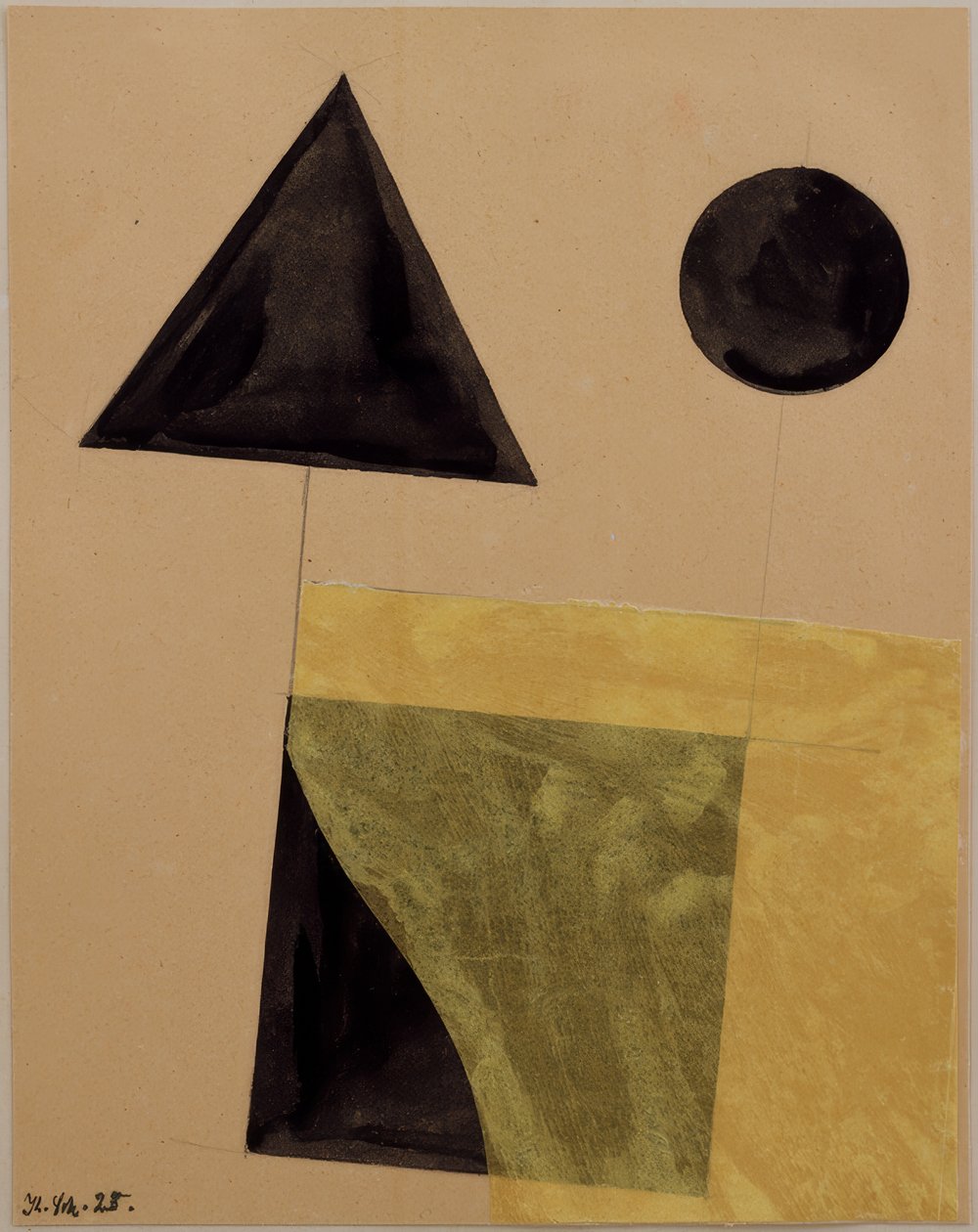 Construction with Triangle, Square, and Compass by Kurt Schwitters