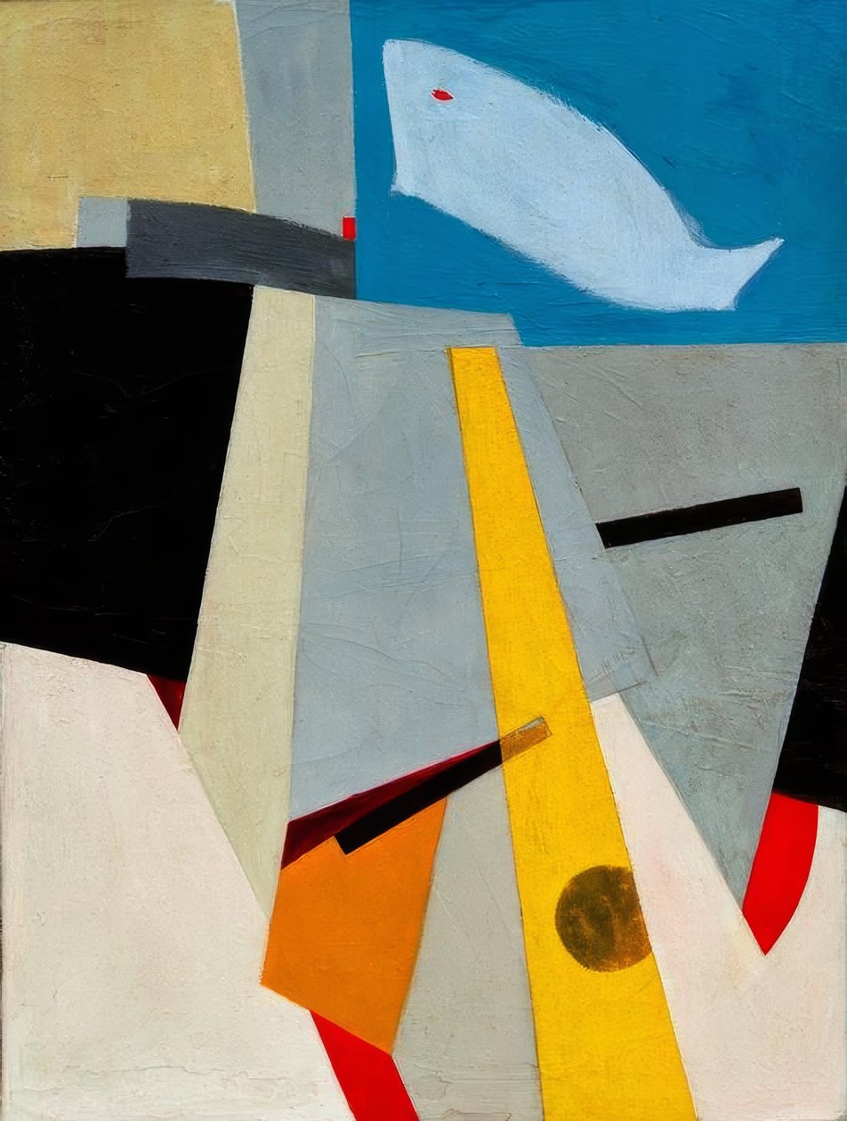 Untitled (Picture with Whale) by Kurt Schwitters