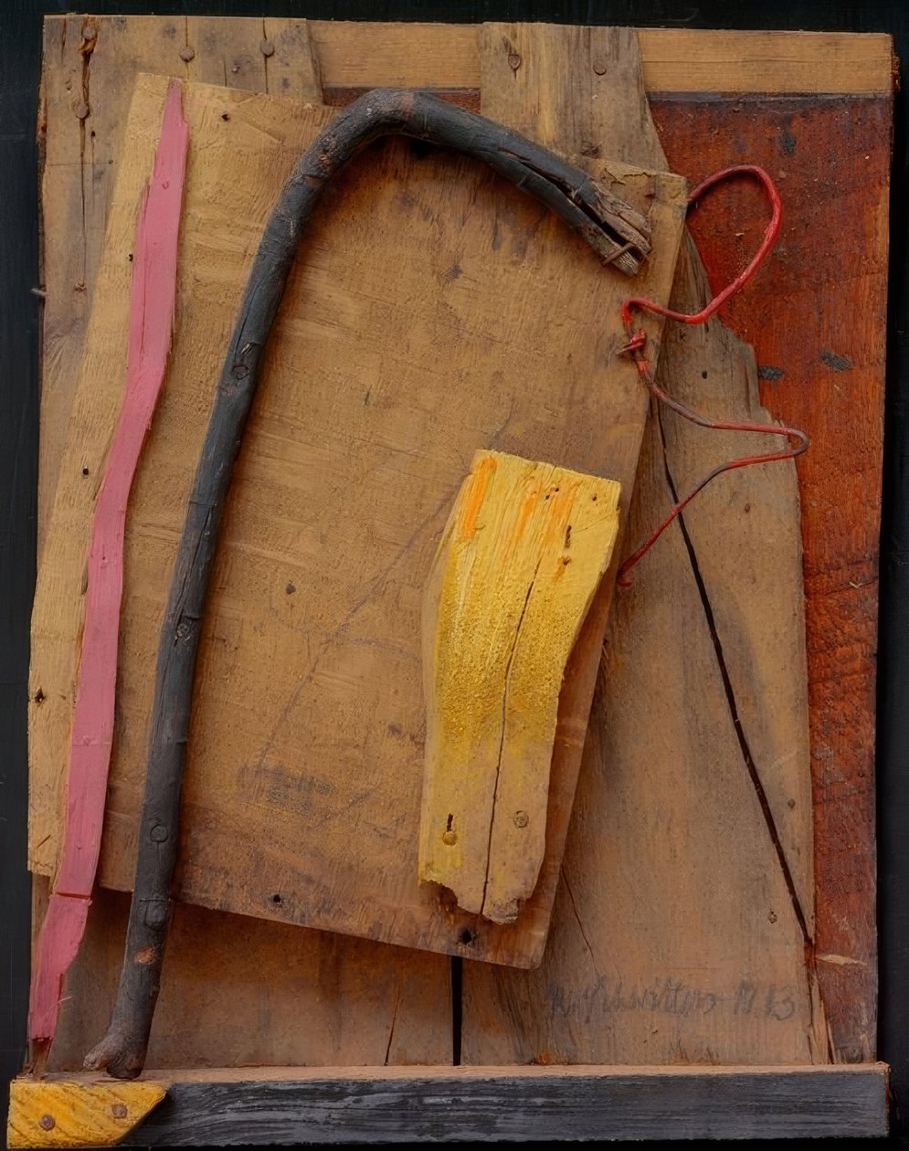 Untitled (Merz Picture Pink-Yellow) by Kurt Schwitters
