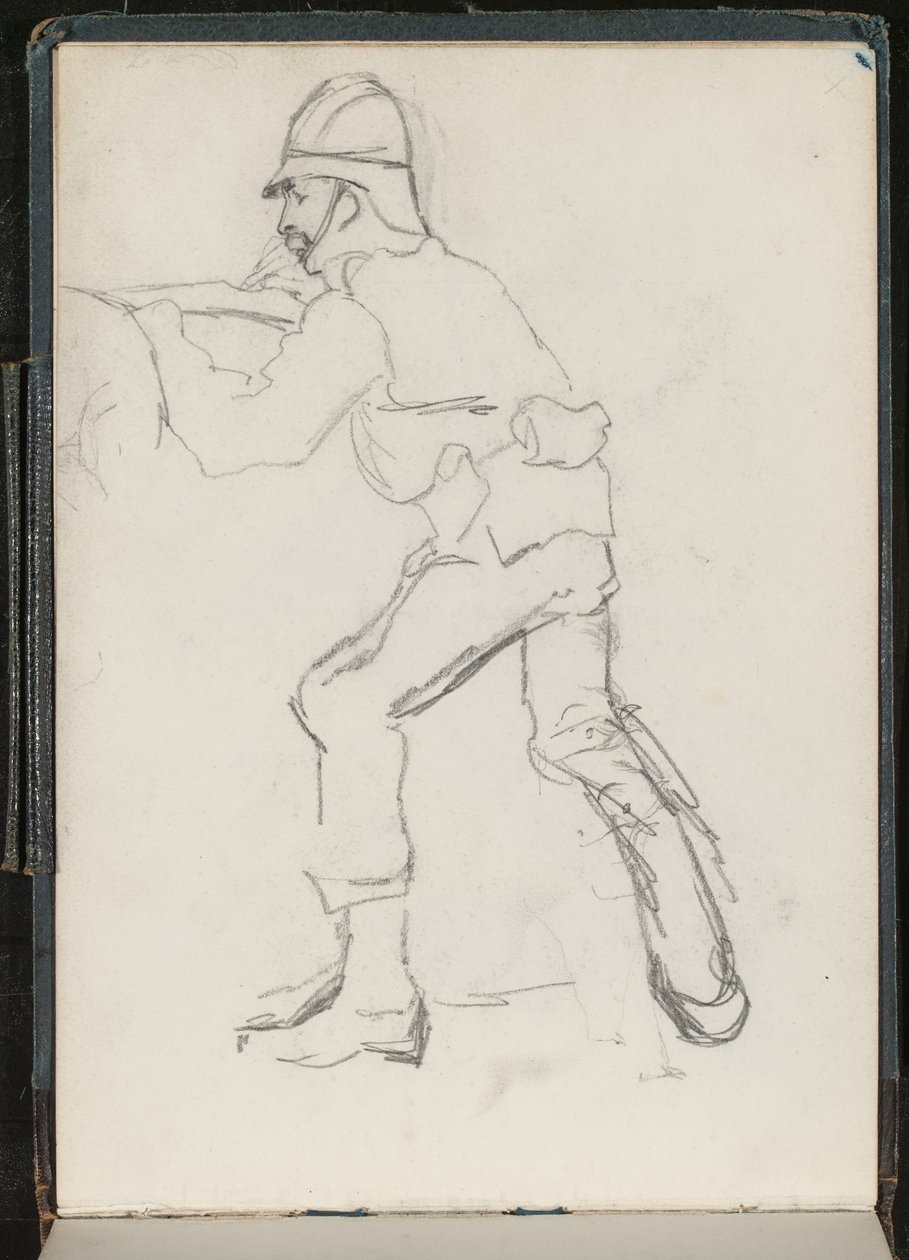 A soldier at the defences by Lady  Butler