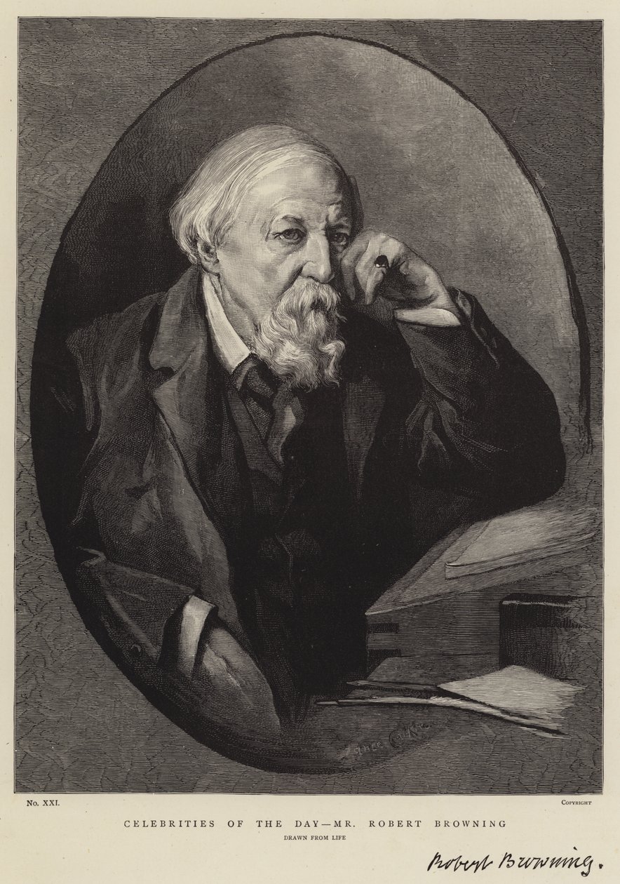 Celebrities of the Day, Mr Robert Browning by Lance Calkin