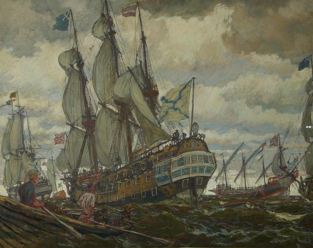 The fleet of Peter I, 1909 by Lanceray