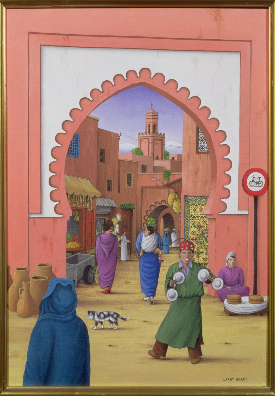 Street Scene in Marrakesh by Larry Smart