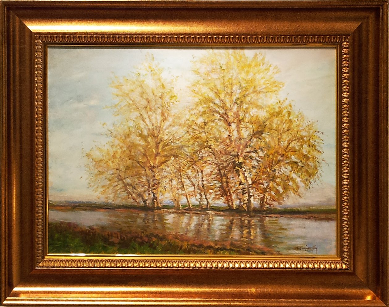 Early Spring with Frame by Laszlo Mednyanszky