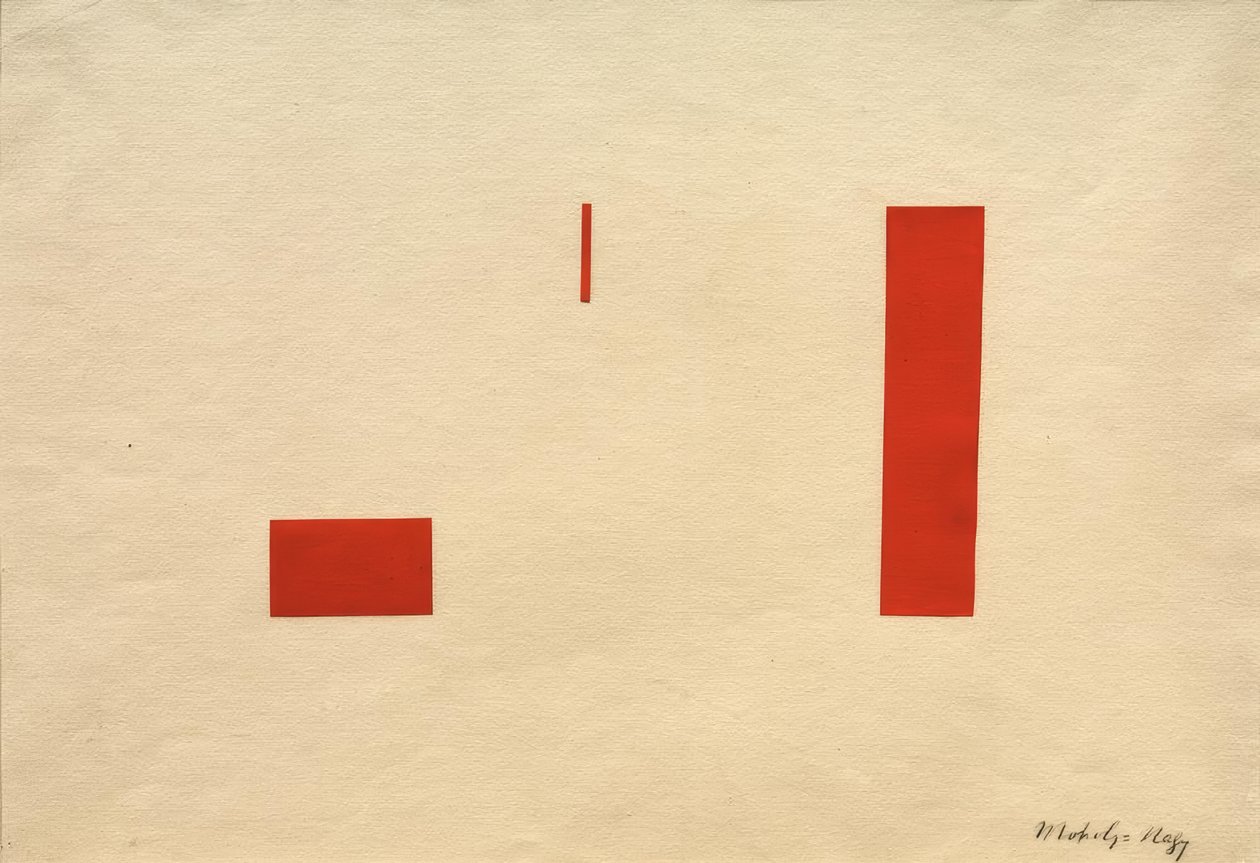 Untitled (Red Collage / Red Adhesive Image) by Laszlo Moholy Nagy