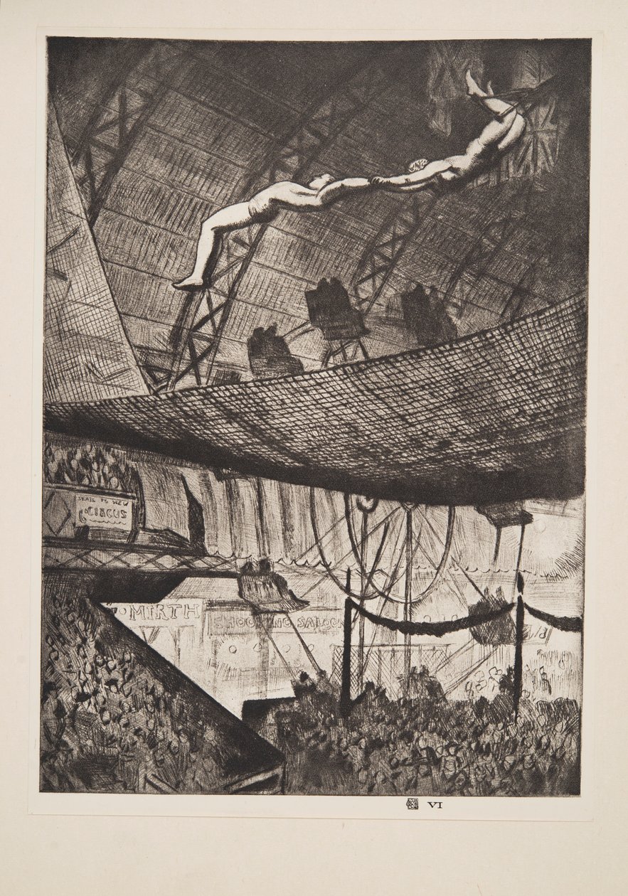 Acrobats, pub. 1925 by Laura Knight
