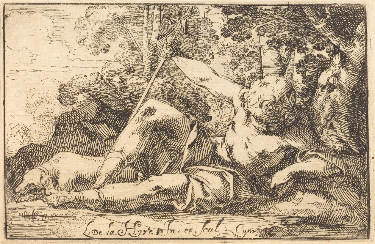 Narcissus at the Spring by Laurent de la Hyre