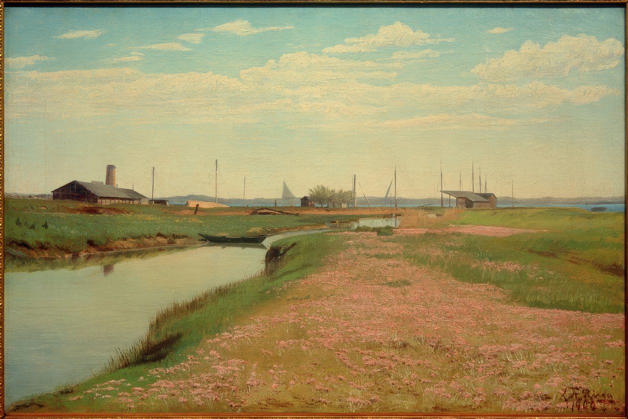 Canal and Harbor at Fredriksvaerk by Laurits Andersen Ring