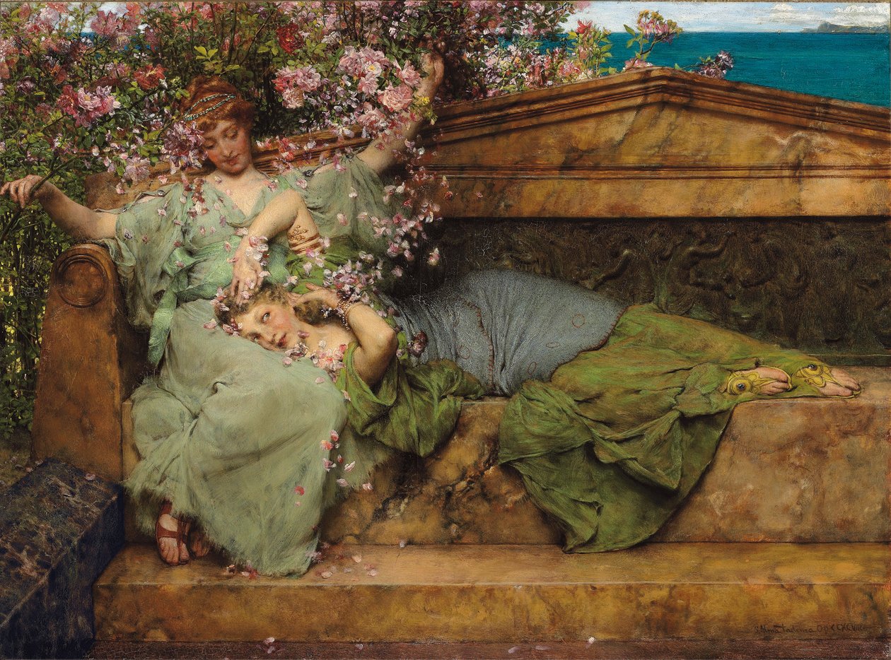 In a Rose Garden by Lawrence Alma Tadema