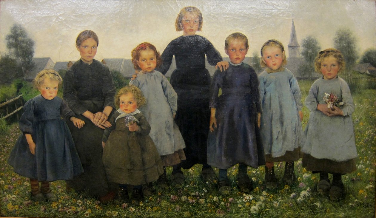 The Little Girls from the Series The Ages of the Peasant by Léon Frédéric