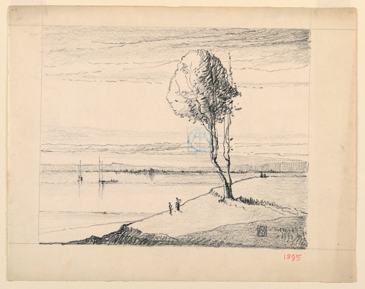 Hillside and Tree with Sailboats in Distance by Leon Dabo