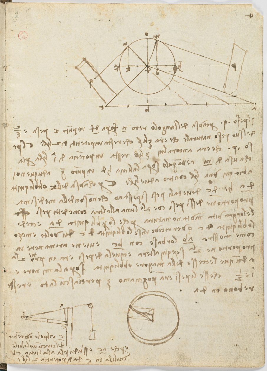 Birds Flight Code, c. 1505-06, paper manuscript, sheet 4 (recto) by Leonardo da Vinci