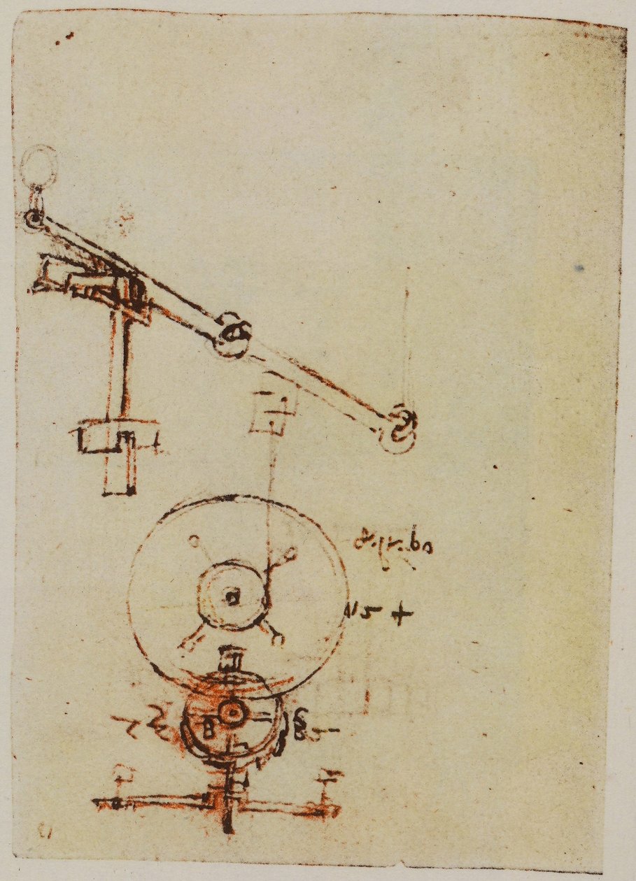 Designs for Making Wheels and Gears, illustration from the Codex Forster II by Leonardo da Vinci