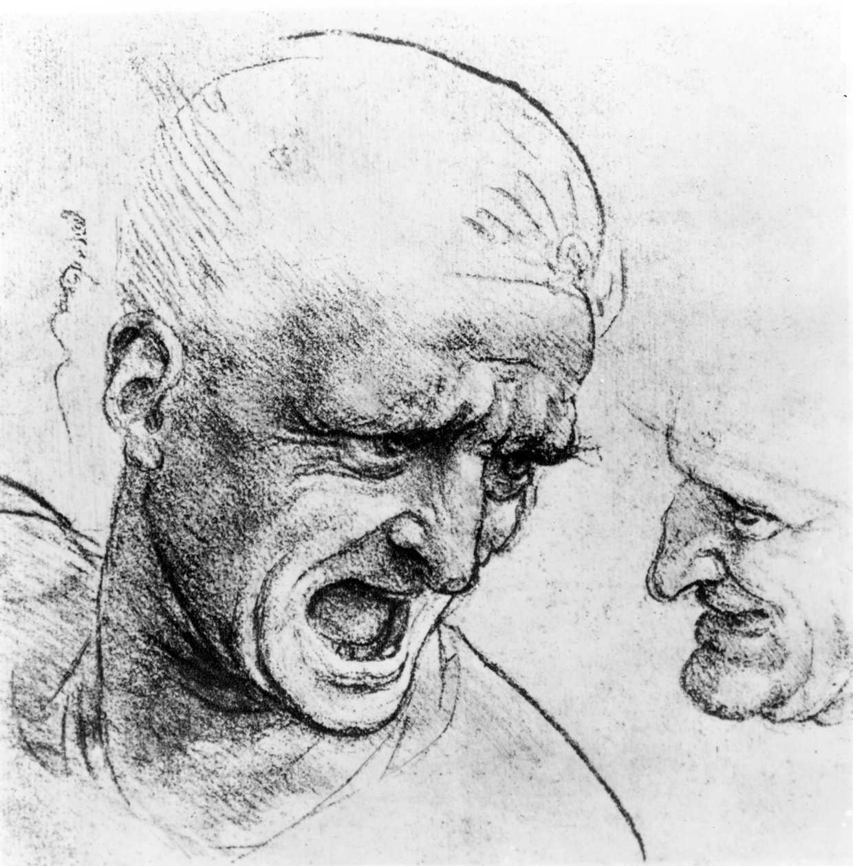 Studies for the heads of two soldiers in 