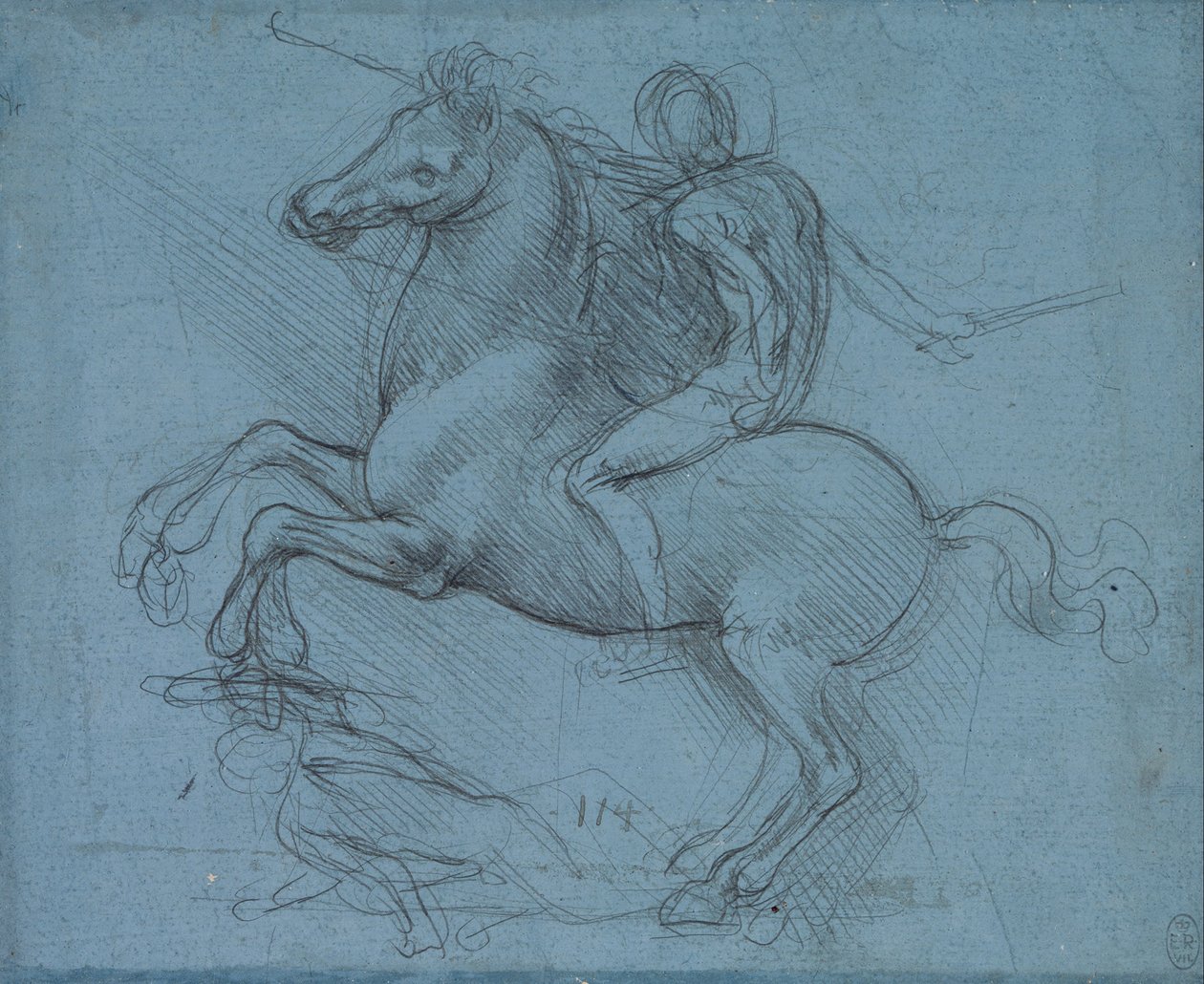 Study for an Equestrian Monument (recto) by Leonardo da Vinci