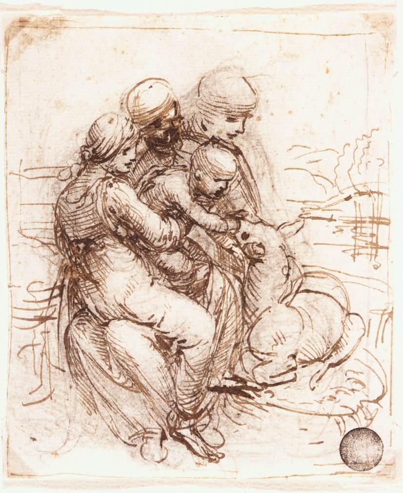 Study of St Anne by Leonardo da Vinci