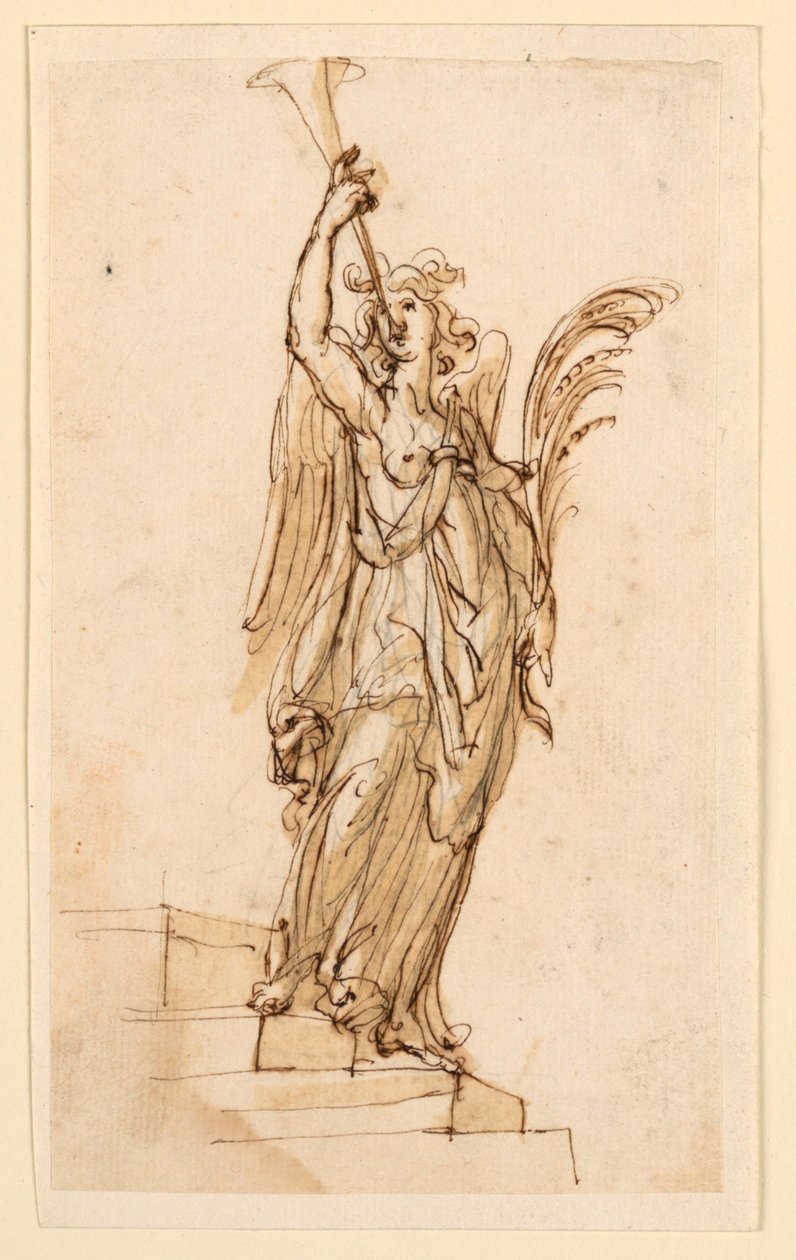 Design for Sculpture: Angel Blowing Trumpet by Leonardo Scaglia