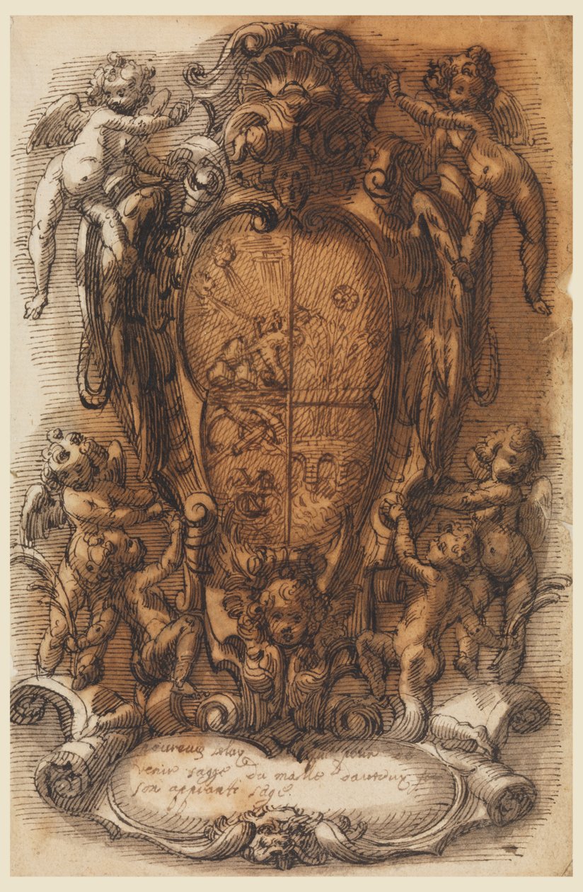 Design of Escutcheon with Coat of Arms by Leonardo Scaglia