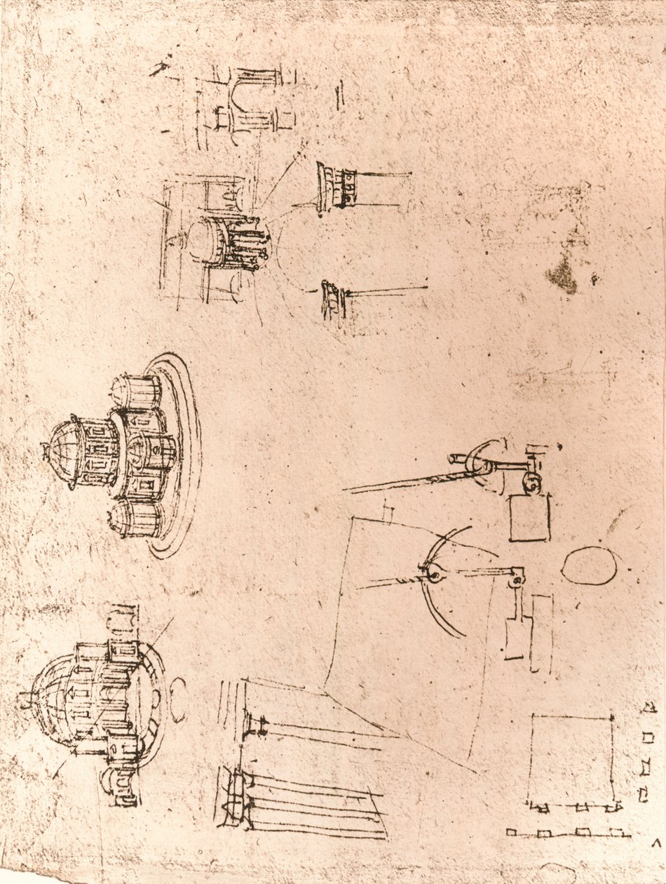 Drawing of ecclesiastical architecture by Leonardo da Vinci