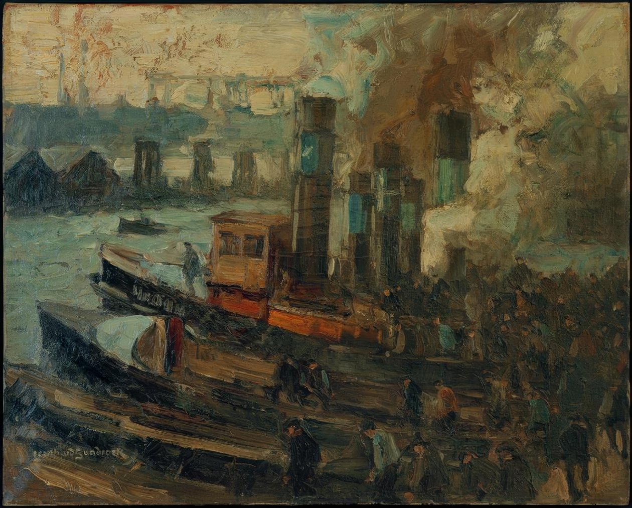 Departure of the Dockworkers (Hamburg) by Leonhard Sandrock