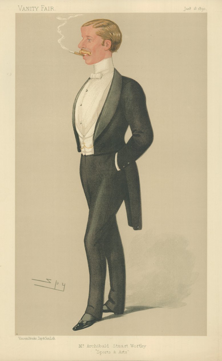 Mr Archibald John Stuart-Wortley, Sports and Arts, Vanity Fair Cartoon by Leslie Matthew Ward