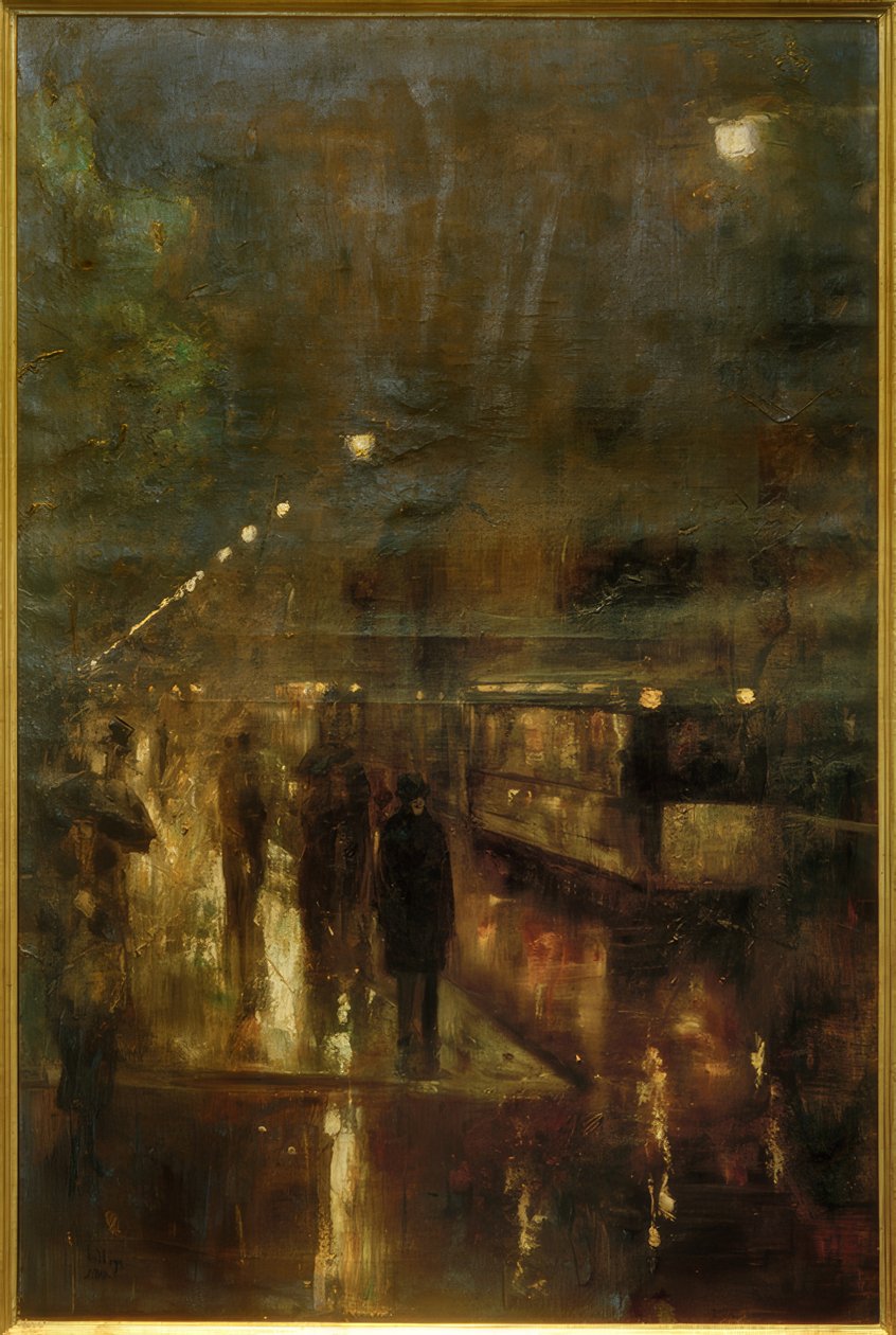 Nighttime Berlin (Nollendorfplatz) by Lesser Ury