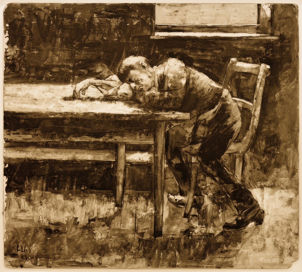 Sleeping Worker by Lesser Ury