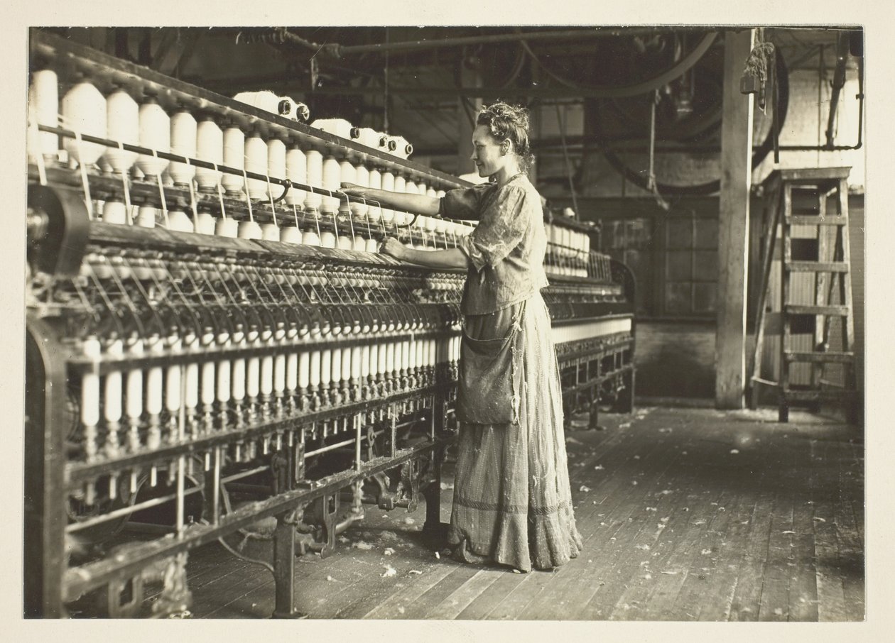 Old-Time Spinner in Southern Cotton Mill by Lewis Wickes Hine