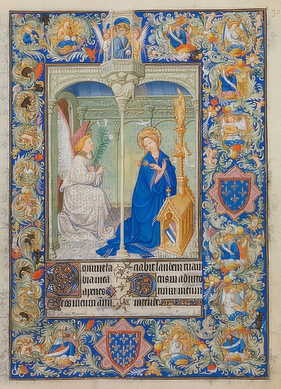 Book of Hours of the Duke of Berry. Annunciation by Limbourg Brothers