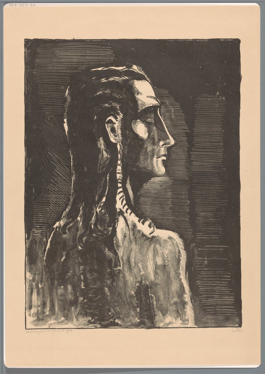 Figure with Closed Eyes by Lodewijk Schelfhout (signed by artist)