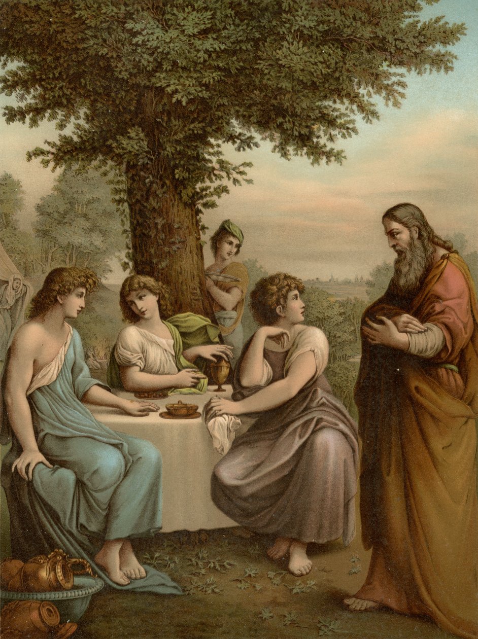 Abraham Entertains Angels by Lodovico after Carracci