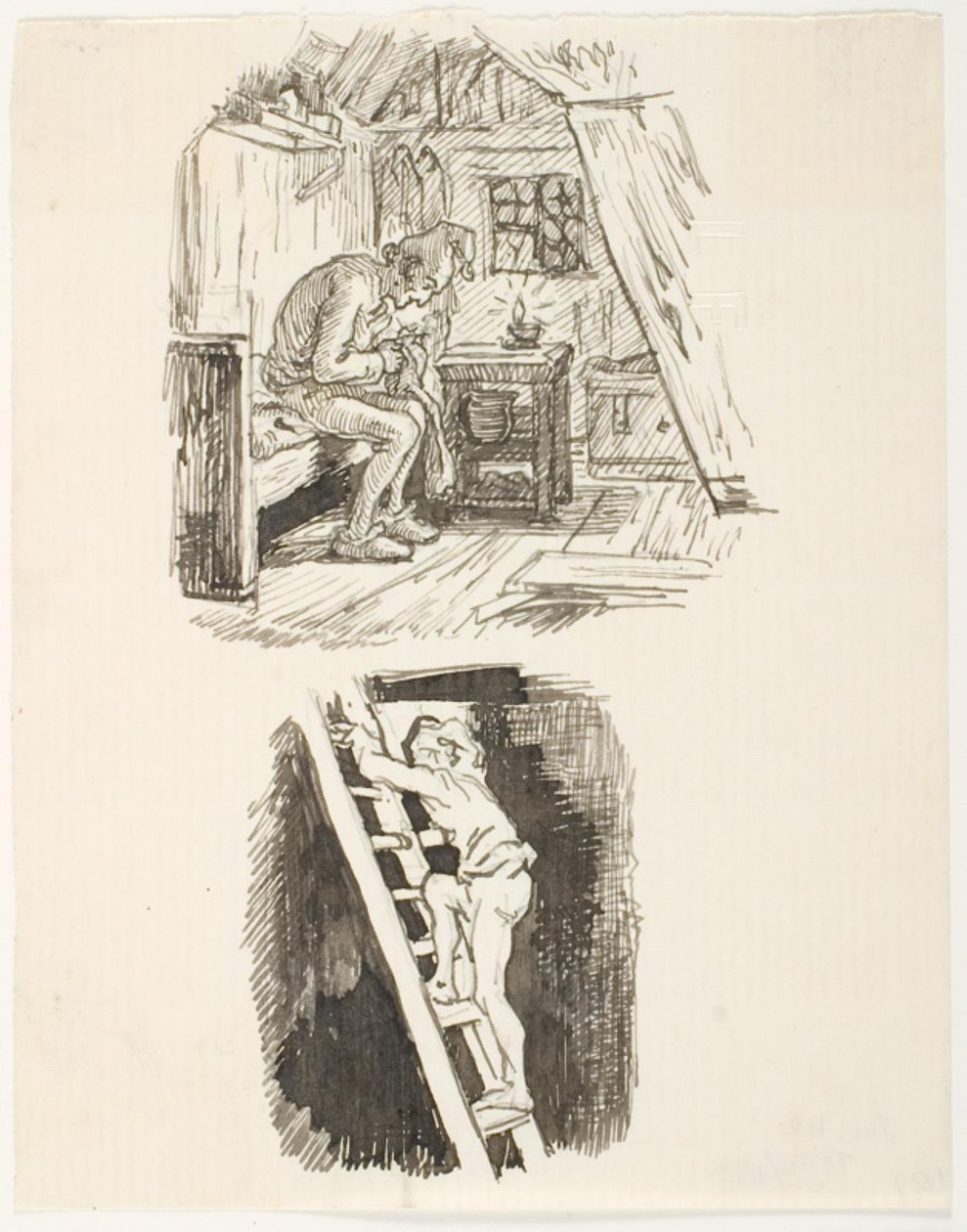 Two Drafts for the Bachelor’s Nightcap by Lorenz Frølich