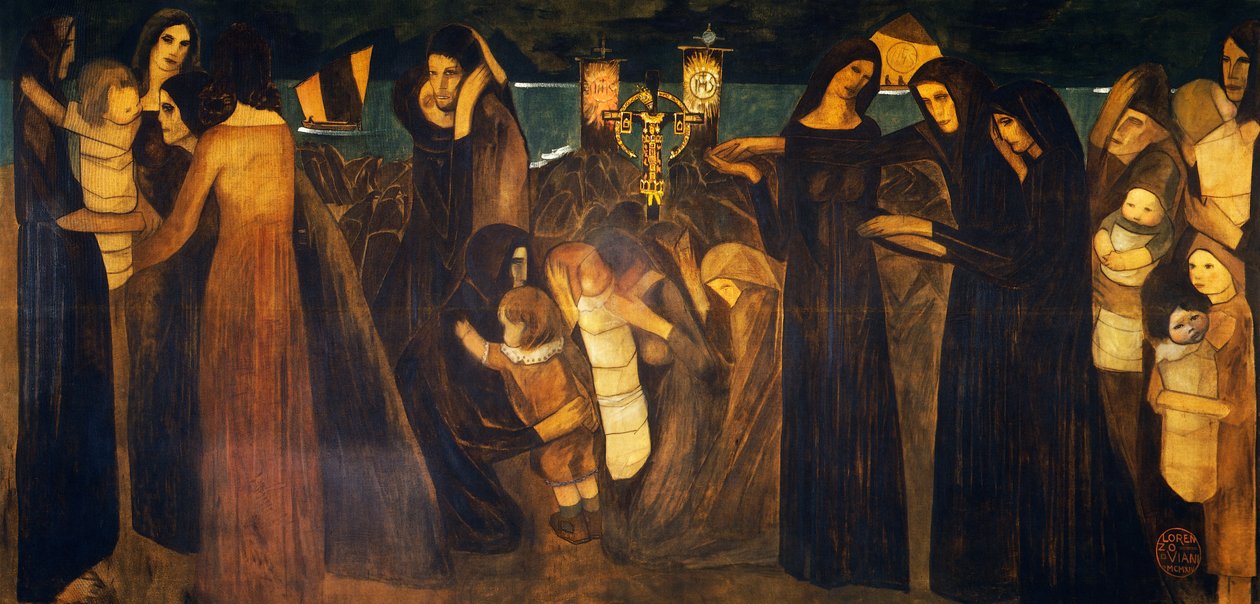 The blessing of dead at sea by Lorenzo Viani