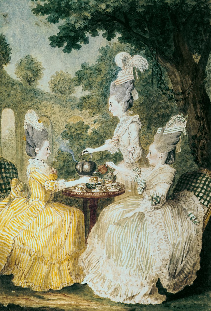 La Marquise de Montesson, La Marquise de Crest and La Comtesse de Damas Drinking Tea by Louis Carrogis dit Carmontelle