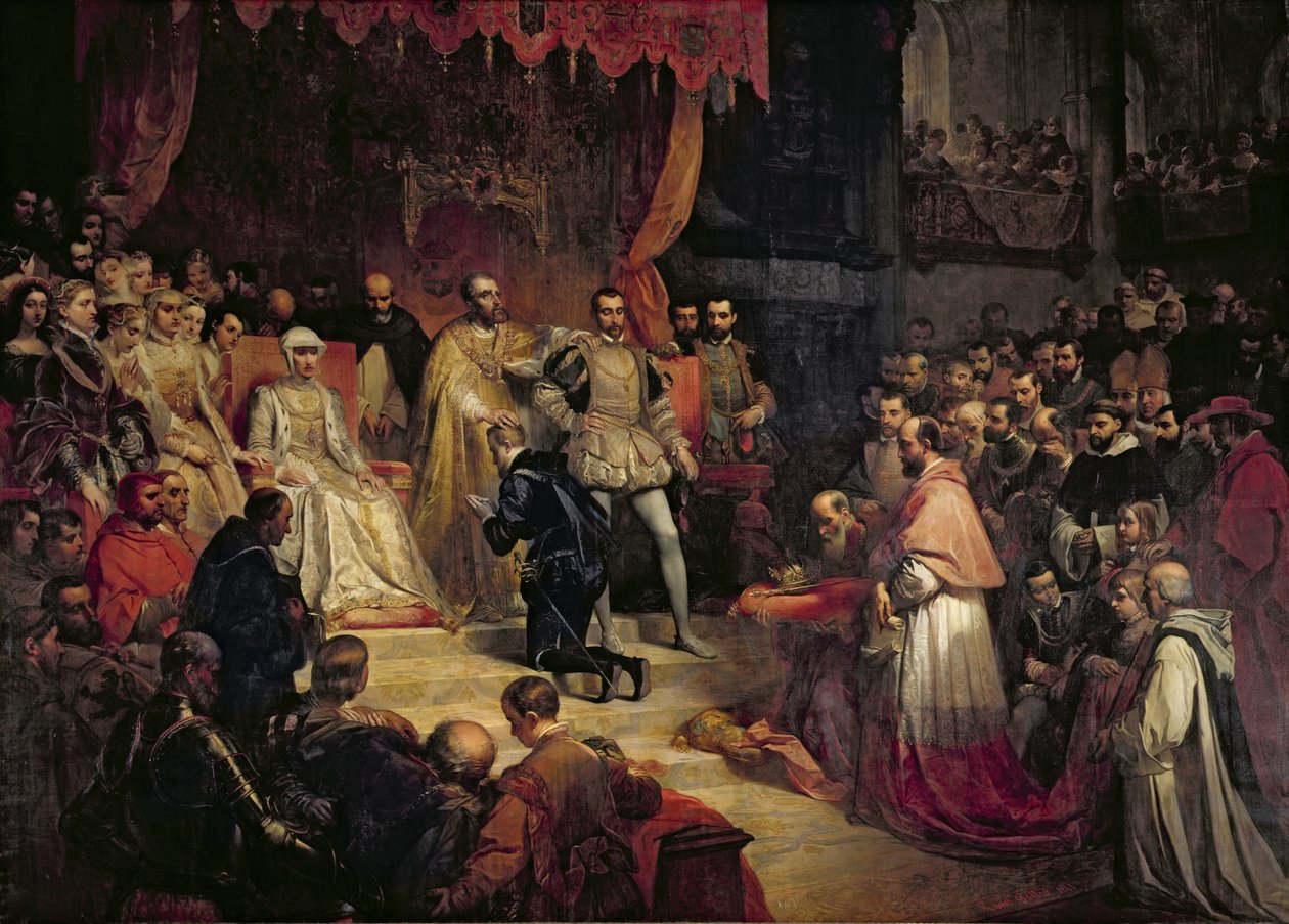 The Abdication of Charles V (1500-58) by Louis Gallait