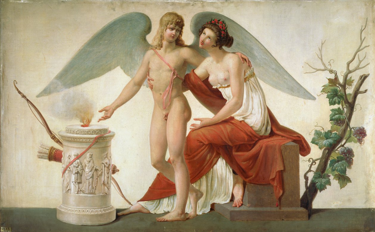 Cupid Inviting Venus to a Sacrifice by Louis Lafitte