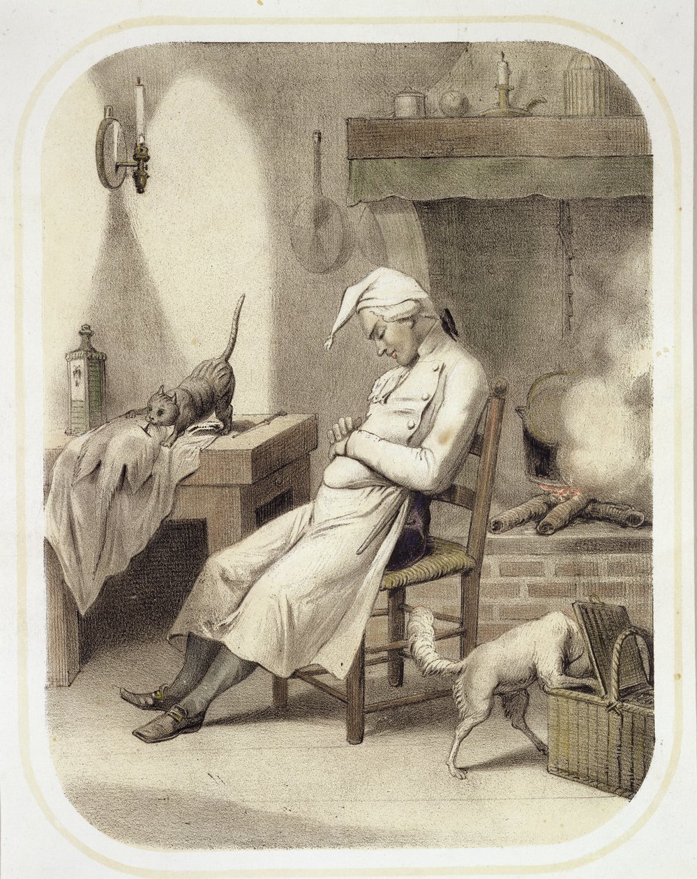 Sloth in the Kitchen, from a series of prints depicting the Seven Deadly Sins, c.1850 by Louis Leopold Boilly