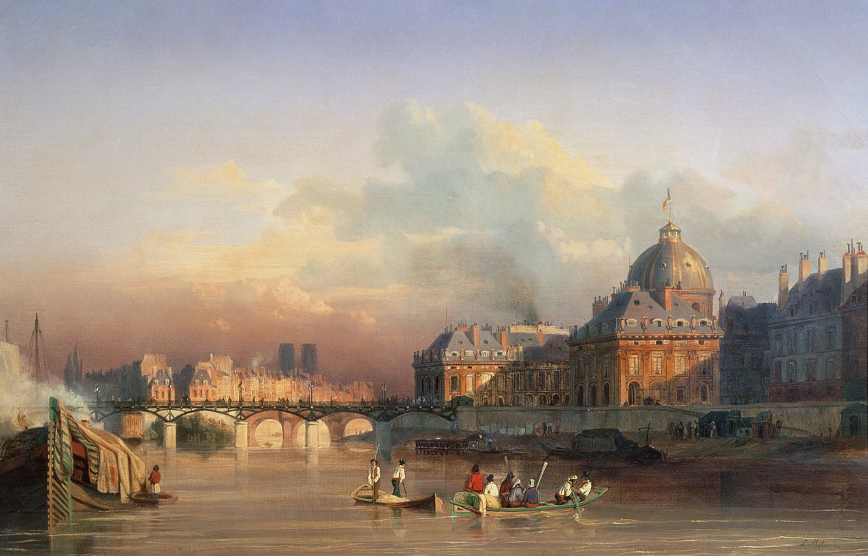A View of Paris from the Seine by Louis Nicolas Matout