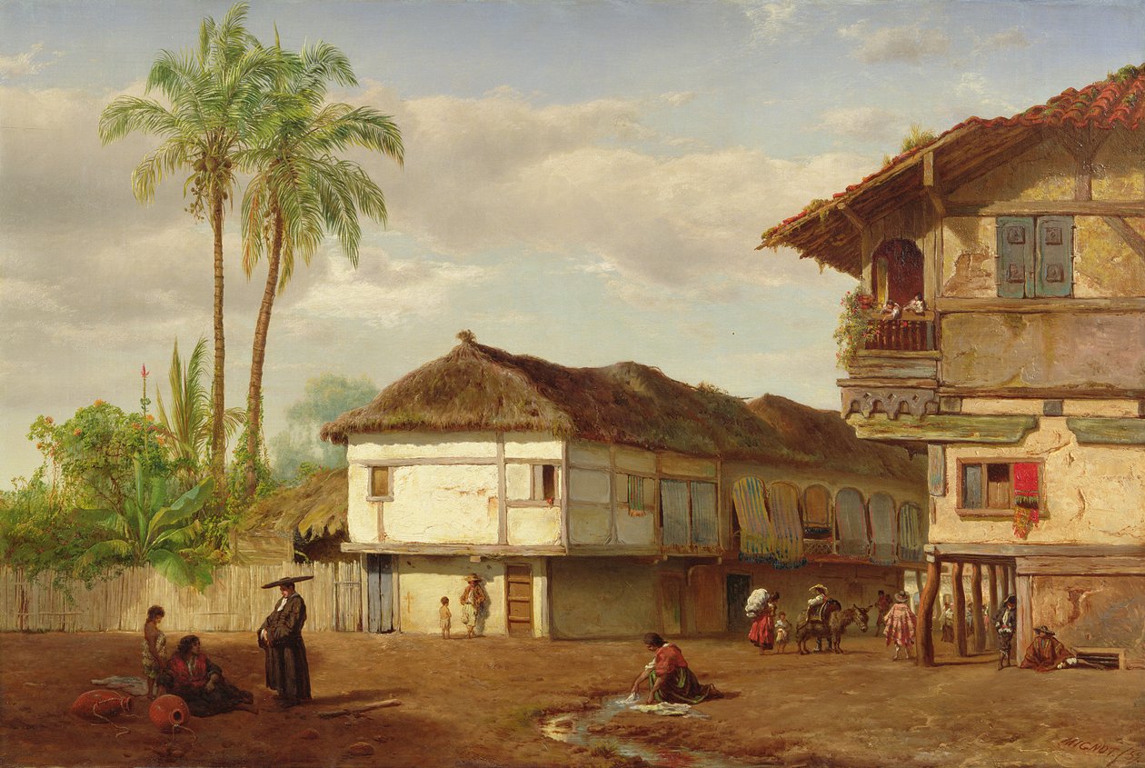 Street View of Guayaquil, Ecuador by Louis Rémy Mignot