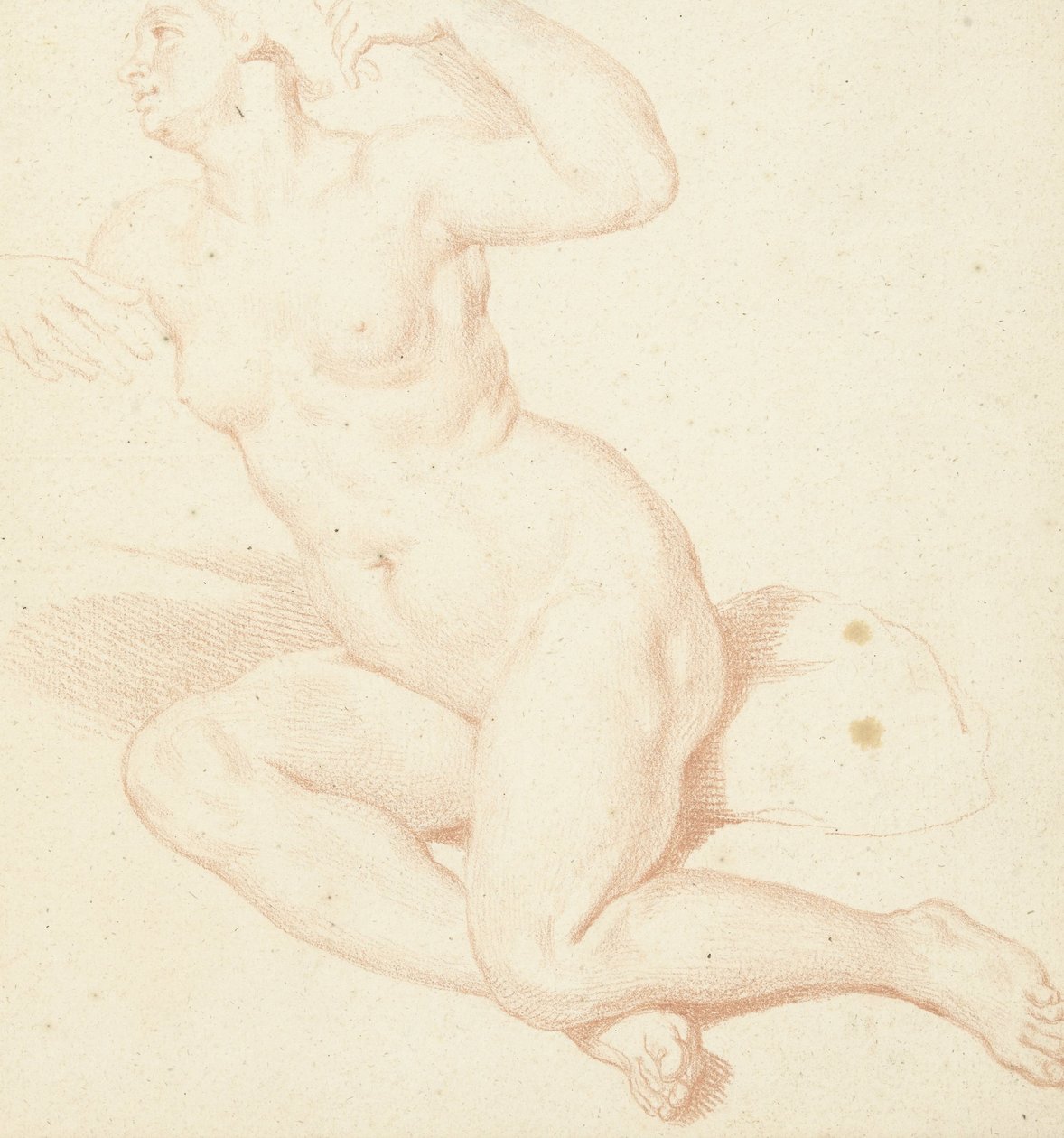 Study of a Seated Female Nude by Louis Fabritius Dubourg