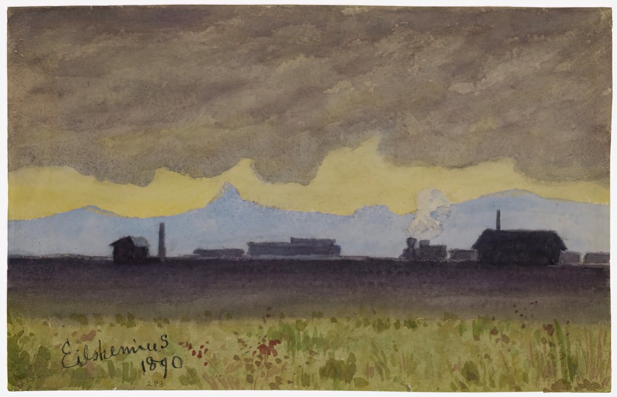 Train Landscape in Arizona, 1890 by Louis Michel Eilshemius