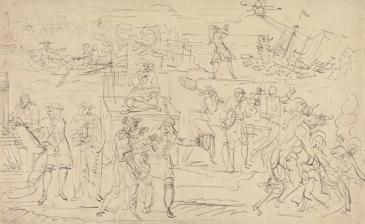 Flight of James II by Louis Philippe Boitard